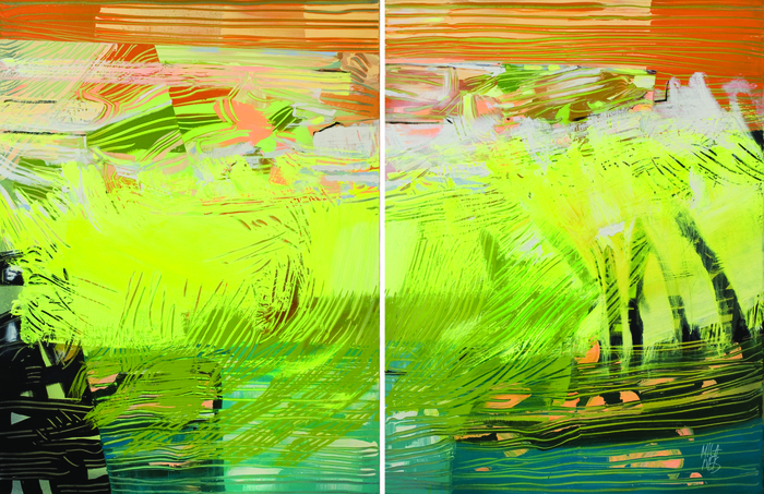 Waiting For Big Wave / Diptych by Mila Weis