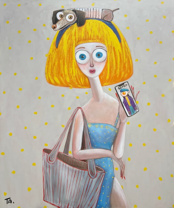 Blue Eyes wearing a hat.  by Ta Byrne