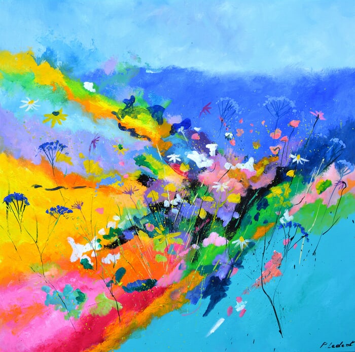 Abstract colourful meadow  by Pol Ledent