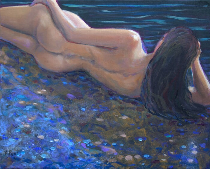 Ondine, oh belle de nuit, je venais vers toi aveugle. De notre lit sur la grève, te souviens-tu?  par François Pagé