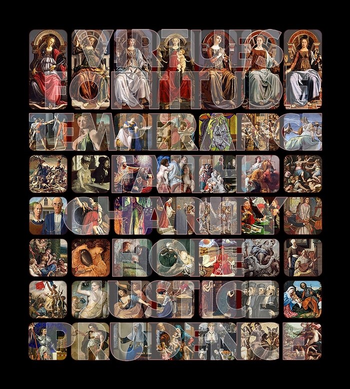 Cardinal Virtues - black von Brad Faine