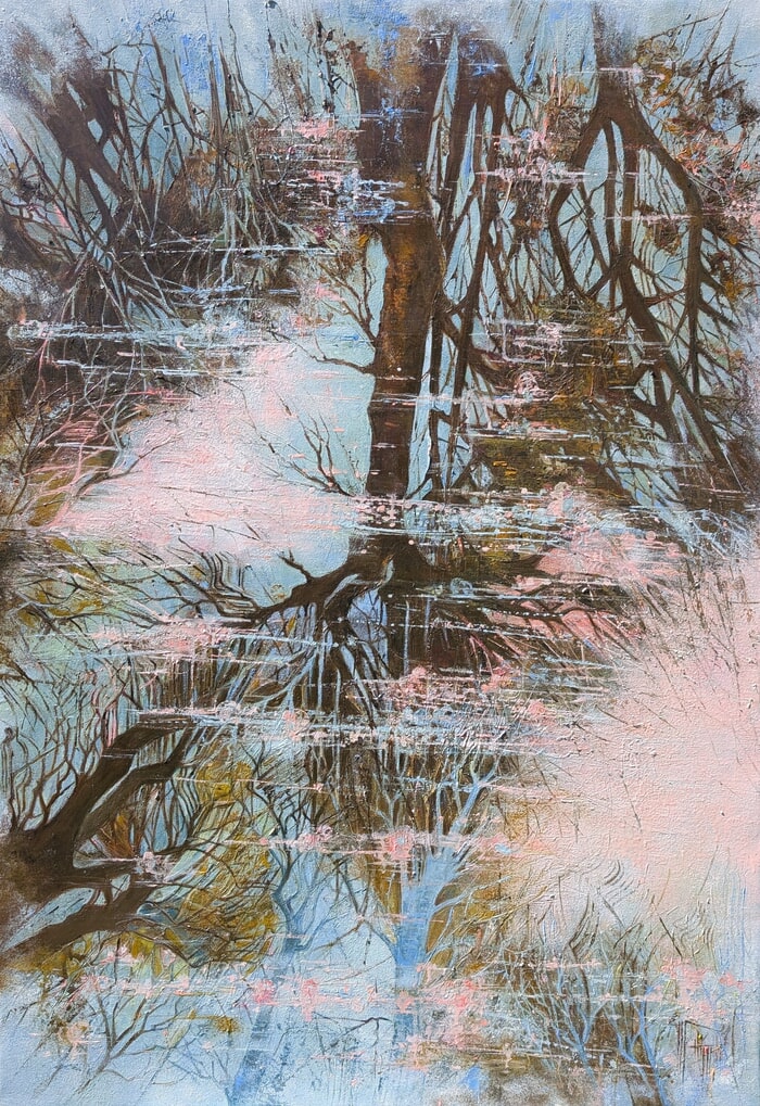 Vertige aquatique ...là où le regard bascule sous la surface des reflets. by Nadine Pillon
