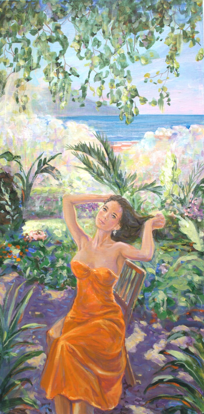  L'instant où Isabella me dit: Finissez-en avec votre pochade! N'avez-vous pas envie de vous divertir? la plage c'est formidable. by François Pagé