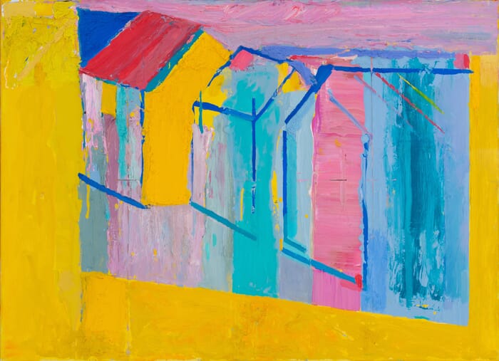 Beach Huts (Window) by Ashley Hanson