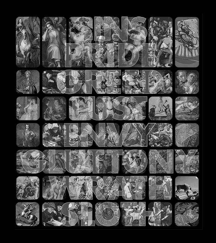 Capital Sins - black & grey von Brad Faine