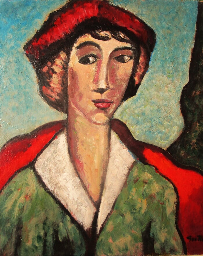 Portrait au Bonnet Rouge. by Michel de Gouttes