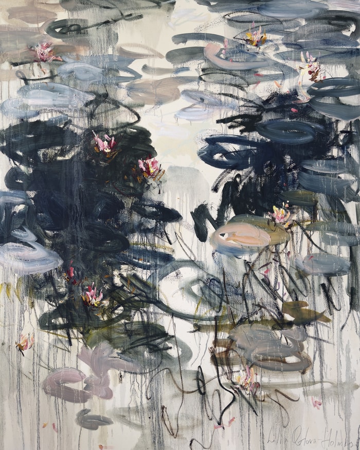 Water lilies. Spring pond. von Lilia Orlova-Holmes