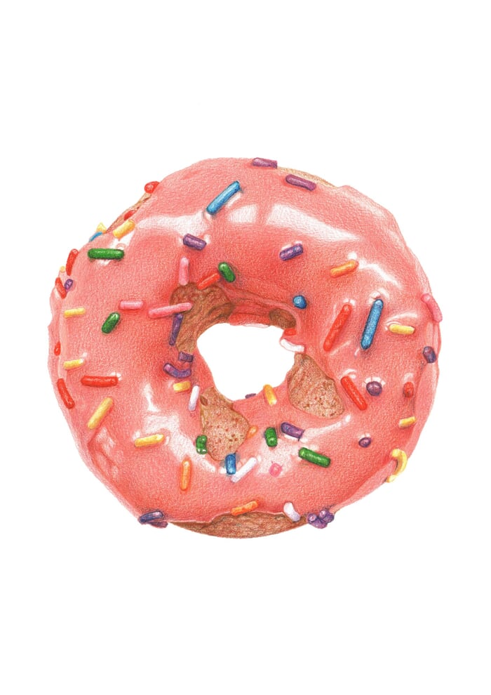 Glazed Pink Doughnut by Sarah Evans