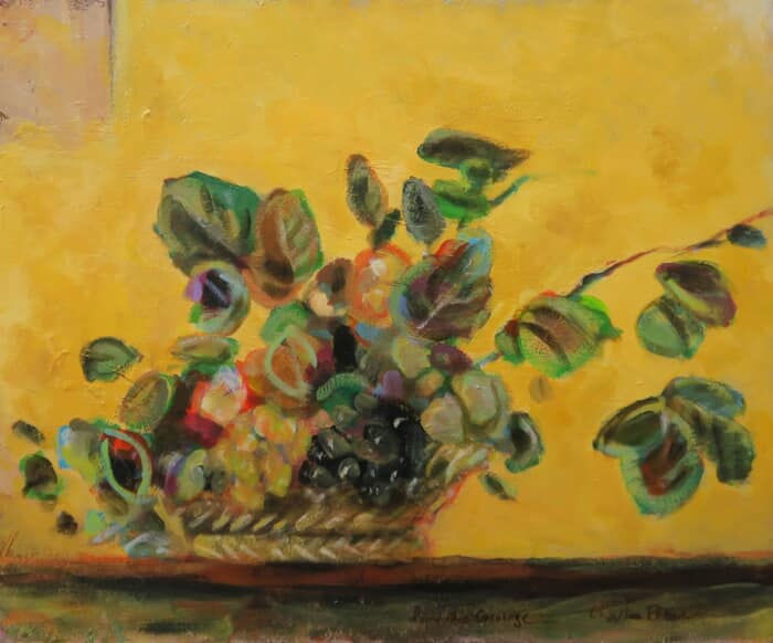 Panier de fruits et feuillage par Charles Pasino