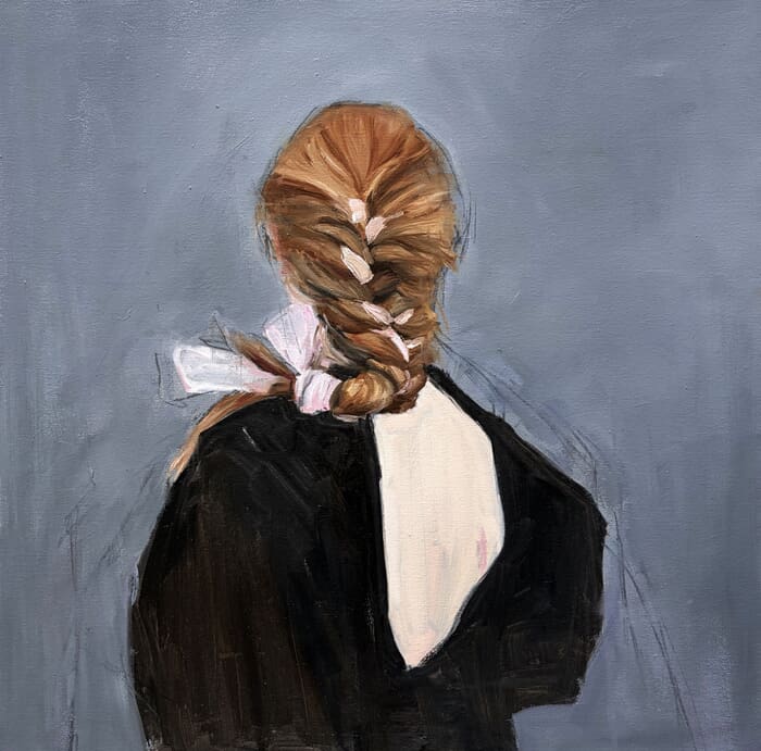 Braid with a pink band von Elina Evstig
