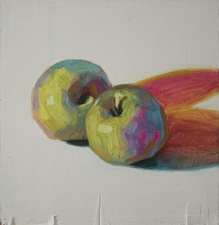 Two green apples by Olivier Payeur