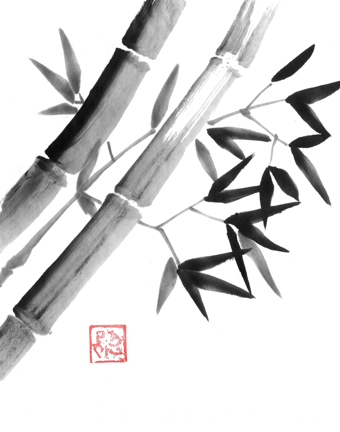 bamboo on washi paper by Péchane