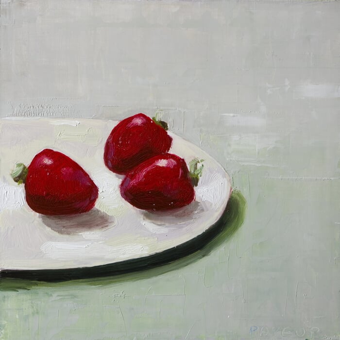 strawberries on pale grey von Olivier Payeur