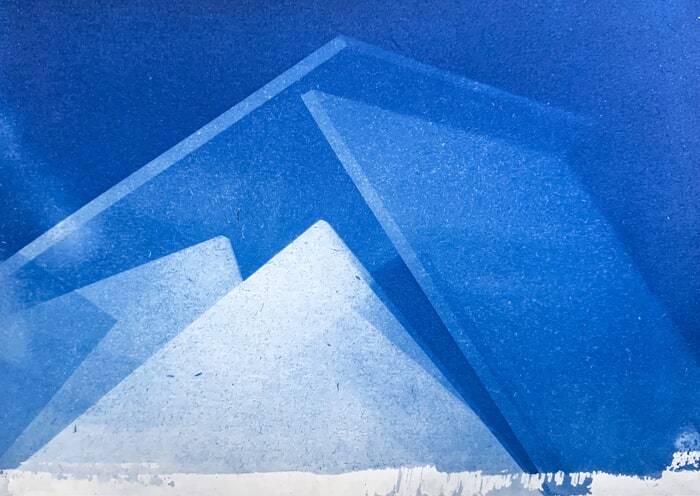 01 SACRED SHELTERS cyanotype blue reproduction by Bruno Houdayer