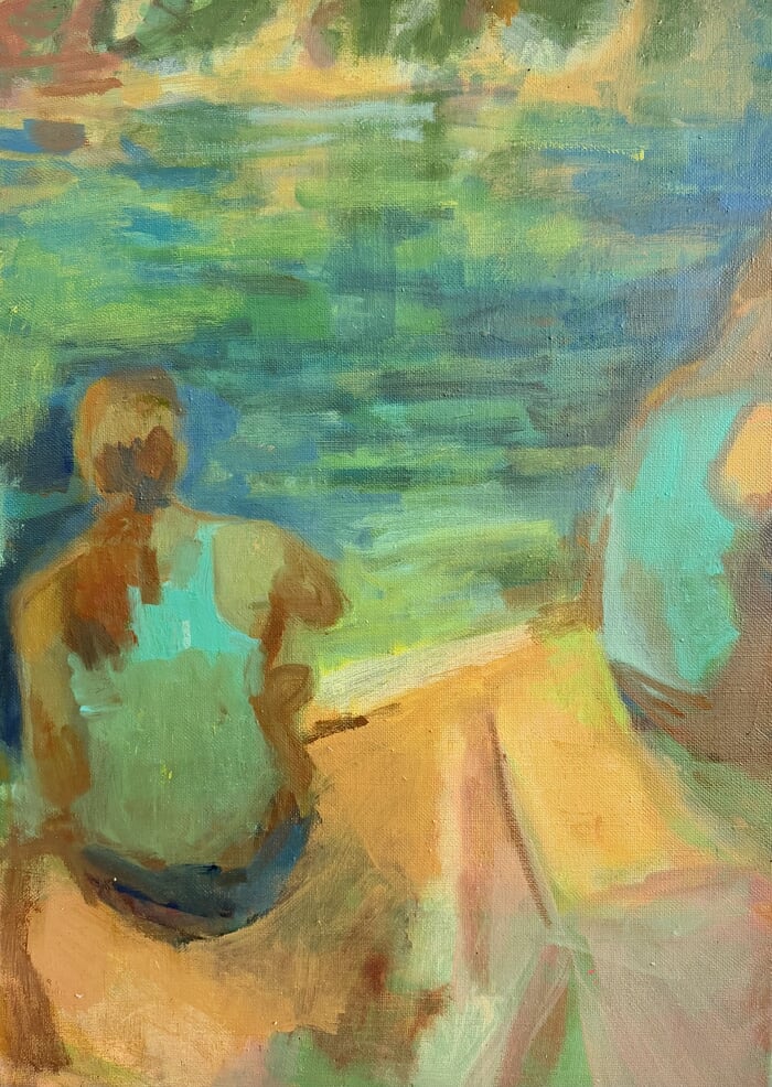 Overlooking Crystal Lake by Caroline Cornelius