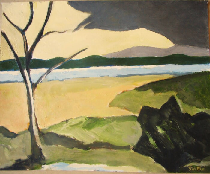 Paysage au nuage d'orage. par Michel de Gouttes