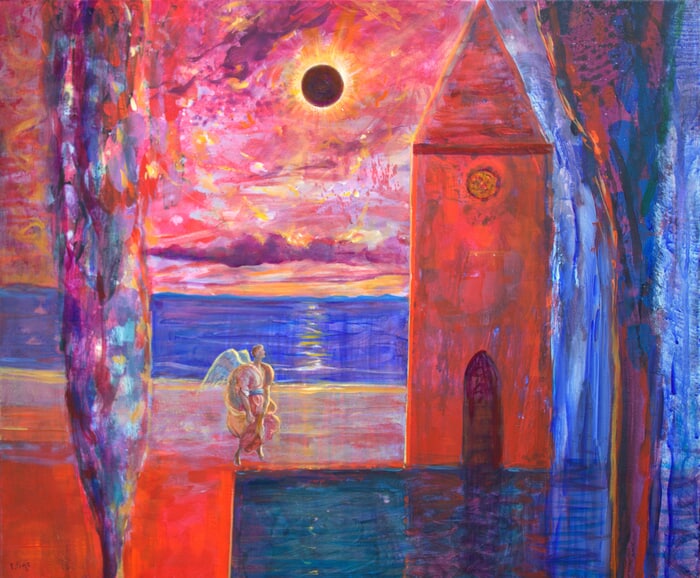 Le soir de l'éclipse, même l'ange gardien de ton cœur admirait l'étrange phénomène . von François Pagé