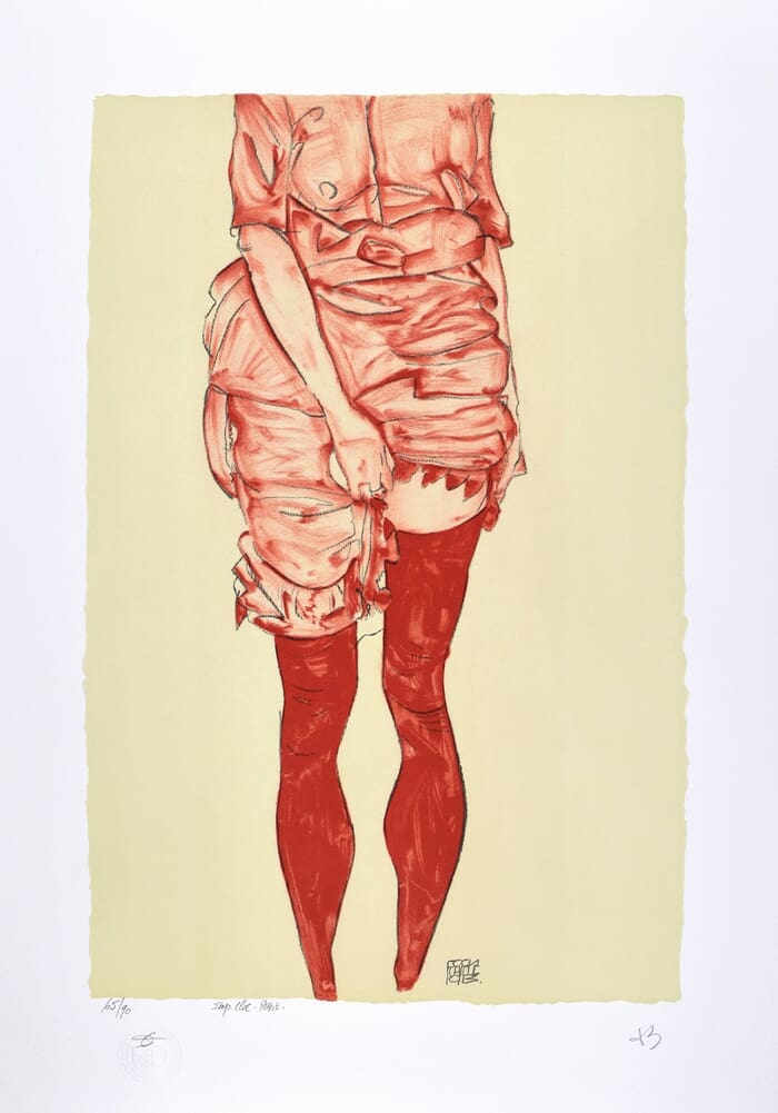 La fille en rouge, 1913 / The girl in red, 1913 par Egon Schiele