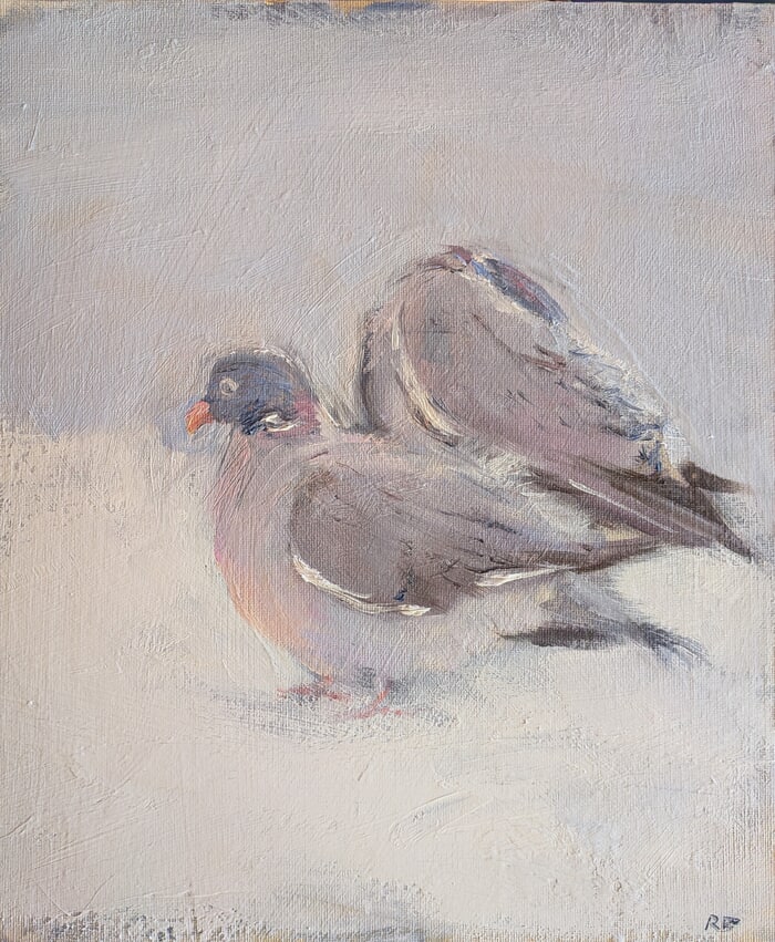 Two pigeons von Rosemary Burn