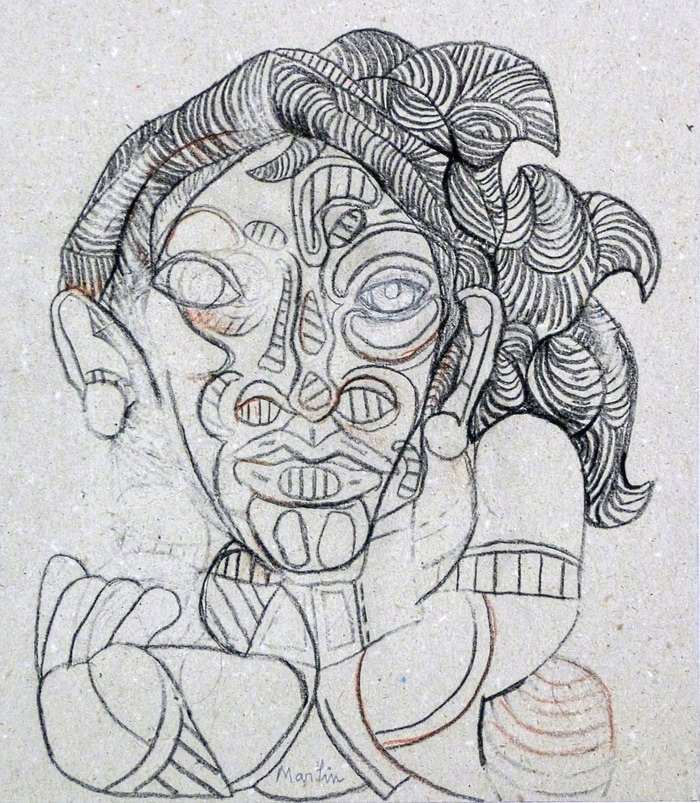 small portrait in grey # 3 von Pascal Marlin