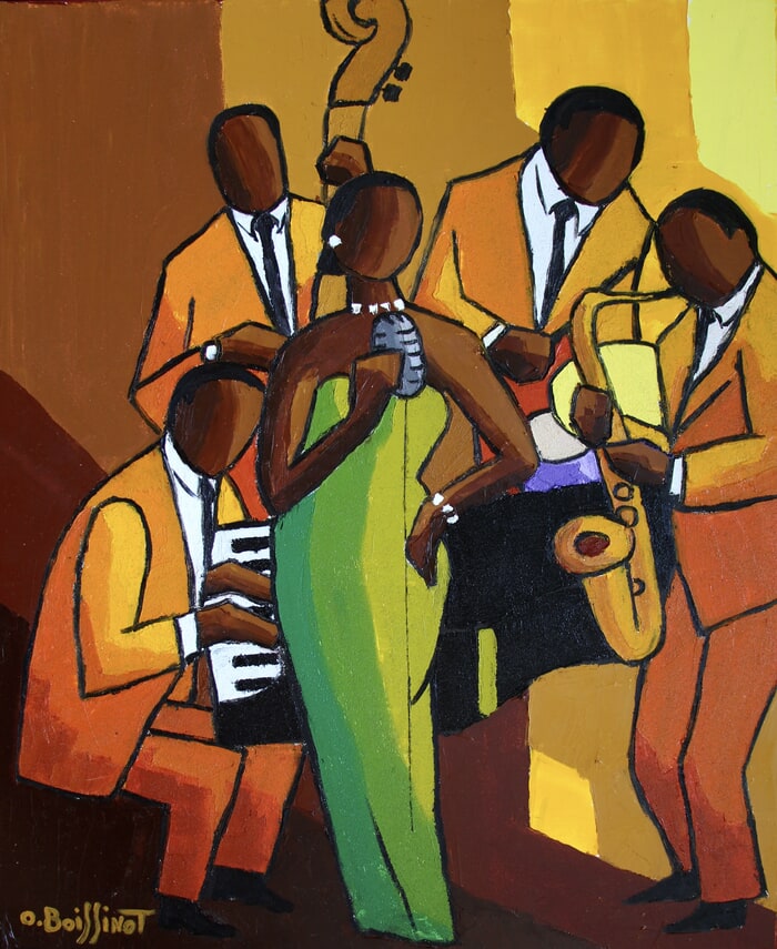 Jazz, quintet vert orange von Olivier Boissinot