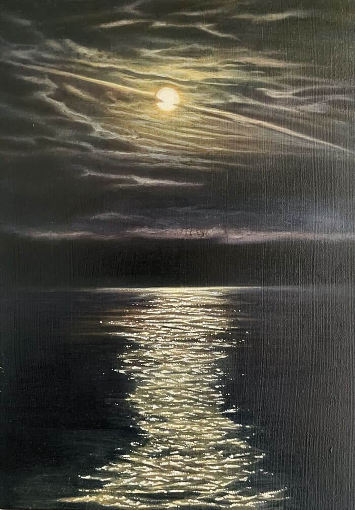 Hunter’s Moon (Aries full Super moon, 17 October 2024) by Lara Cobden