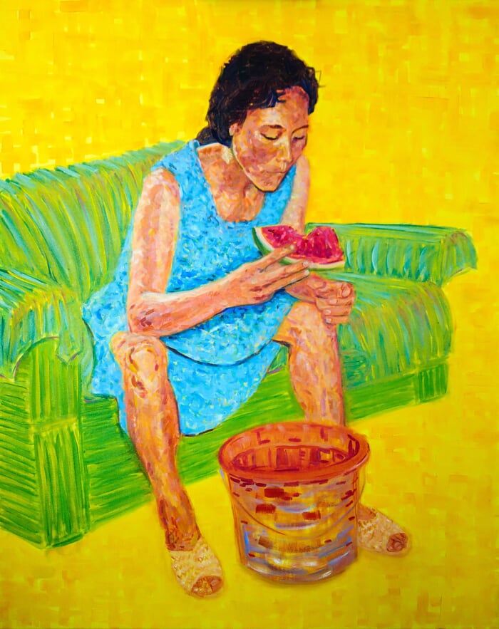 Girl with a watermelon by Van Lanigh