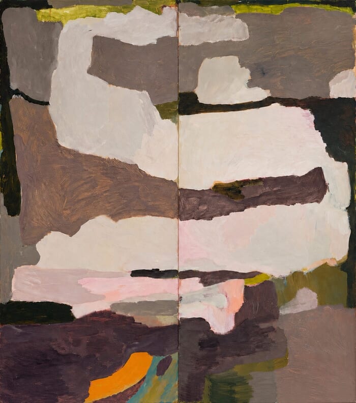 Perfect Match, minimalist Diptychon in neutral esrthy tones von Diana Krinninger