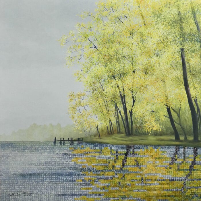 Au bord d'un lac par Nathalie Si Pié